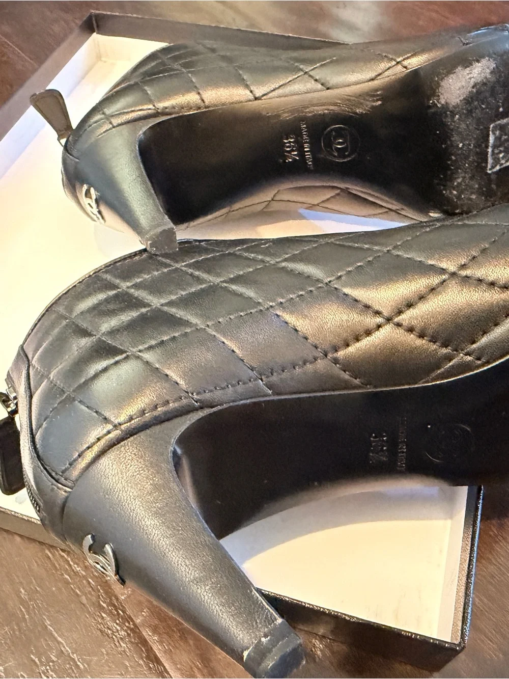 Chanel Lambskin Short Boots Size 6.5 $1325 MSRP